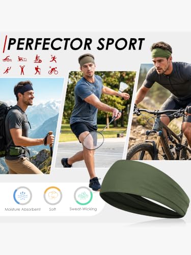 Men's Sweat-Wicking Headbands - 7 Pack in Multiple Colors