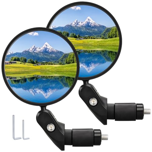 Handlebar Bike Mirrors, 2pcs Bicycle Rearview Mirror Set, Adjustable