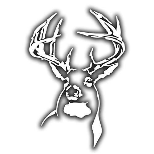 Whitetail Deer Car Sticker - Vinyl Decal 5.5" x 6.5" White