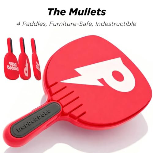 Portable Ping Pong Set with 4 Paddles & 3 Foam Balls