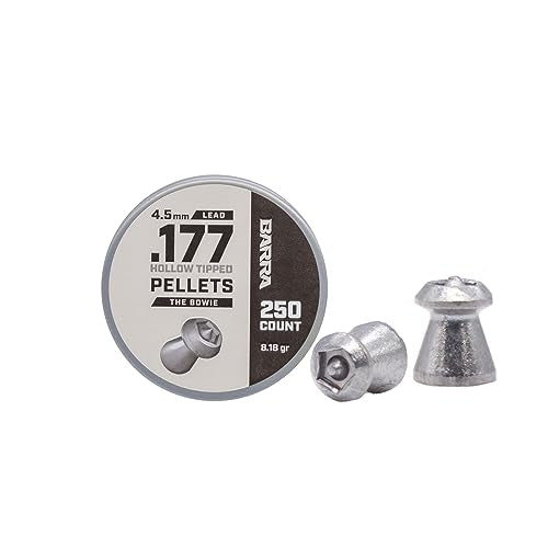 Hollow Tipped Pellets - 0.177 Caliber, 250 Count for Small Game Hunting