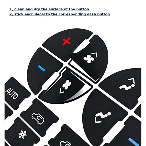 Dash Button Repair Kit Stickers for GM Vehicles - AC19 + Radio20