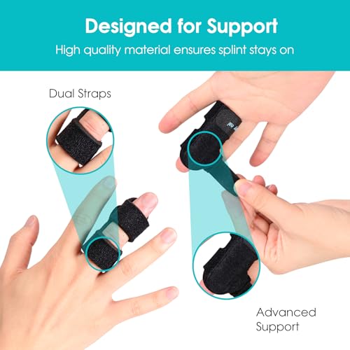 Universal Finger Splint Brace for Arthritis & Sprain Relief - 2 Pack