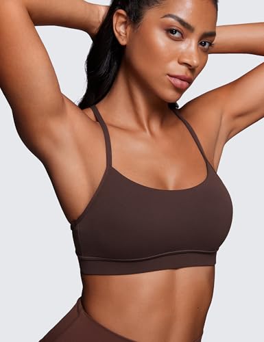 CRZ YOGA Butterluxe Y Back Sports Bra Small Hot Fudge Brown