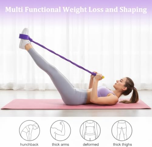 Purple Resistance Bands with Handles & Foot Pedal — Full Body Workout Equipment