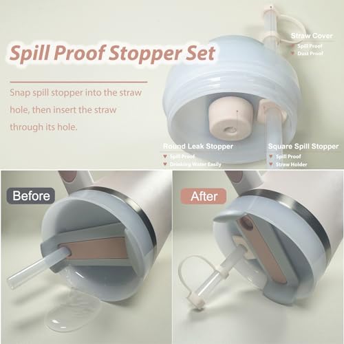 Rose Quartz Stanley Cup Accessories Set - 9 Pieces