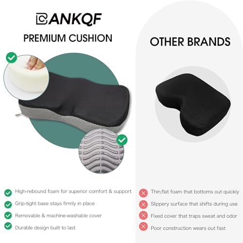 Rowing Machine Seat Cushion - Memory Foam with Non-Slip Base