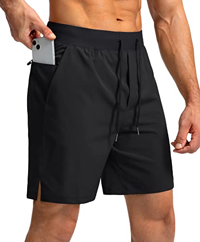 Men's Quick-Dry Running Shorts with Zipper Pockets - 9/7/5 Inch