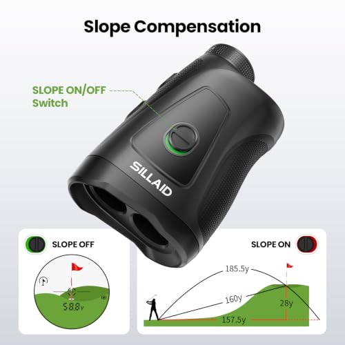 Golf Range Finder with Slope - 1200 Yards, Pin Lock Vibration, USB-C Rechargeable, IP54 Waterproof