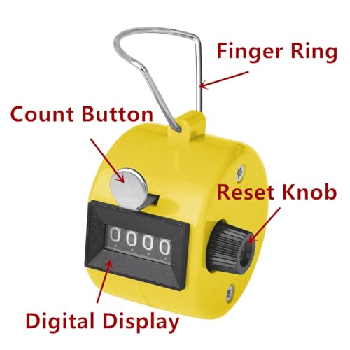 Handheld Tally Counter - 4 Digit Plastic Clicker, Green