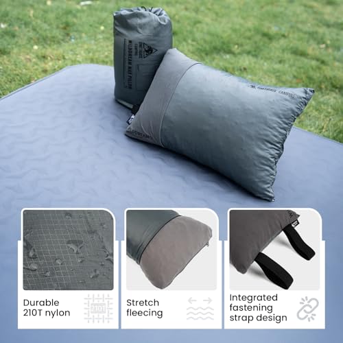 ONETIGRIS Wilddream Camping Pillow Large Cool Gray Small Memory Foam Travel Pillow