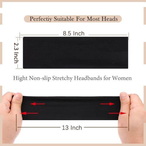 6 Pcs Women's Sports Headbands - Soft Non-Slip Fabric - 6 Colors