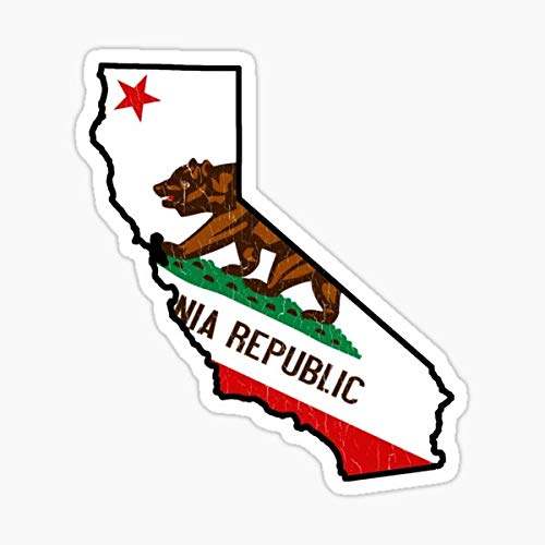 California Bear Flag Vinyl Sticker - 5-Inch Waterproof Decal for Car & Laptop