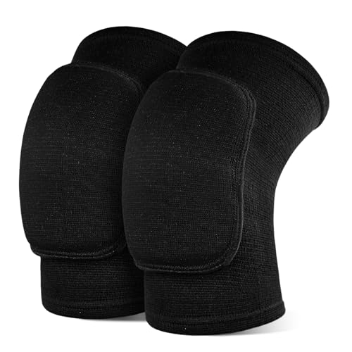 Soft Volleyball Knee Pads with Thickened Foam Padding - Black, Medium