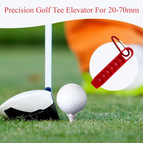 Golf Tee Elevator and Height Adjuster - 20-70mm Precision - Red