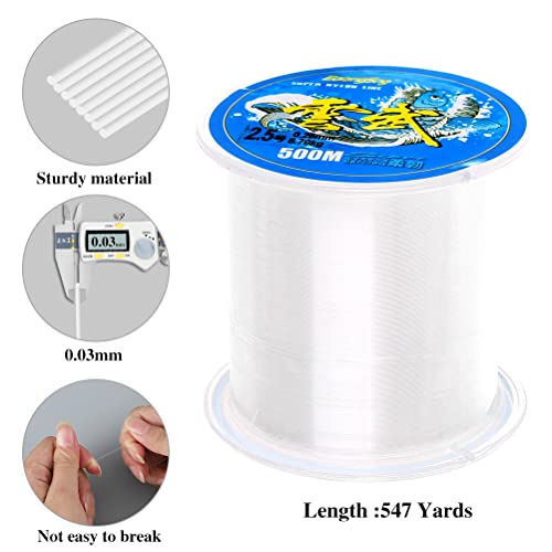 Clear Fishing Wire - 1640ft Durable Invisible String for Decorations