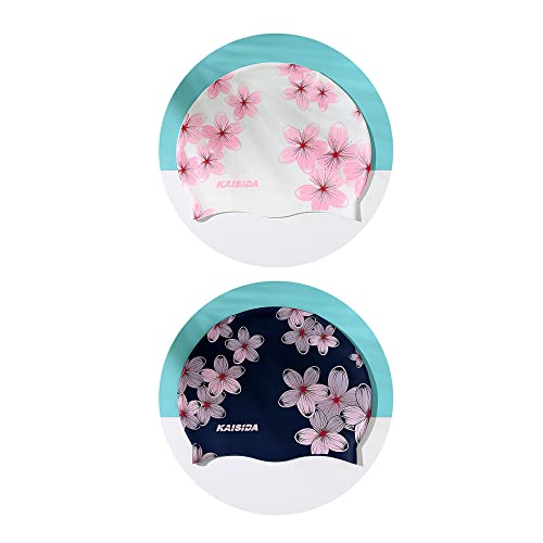 KAISIDA Silicone Swim Cap for Women - Waterproof, Anti-Slip, Long Hair Friendly