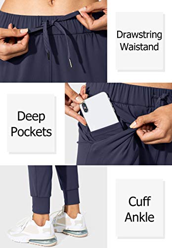 SANTINY Women's Joggers with Pockets Navy 27.5'' Regular M