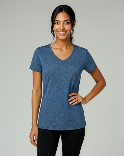 Women's Dry-Fit V Neck T-Shirt - 5 Pack Plus Size Activewear