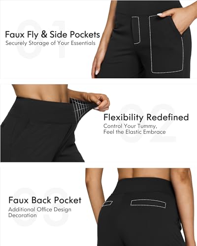 High Waisted Wide Leg Yoga Pants with Pockets - Soft & Moisture Wicking