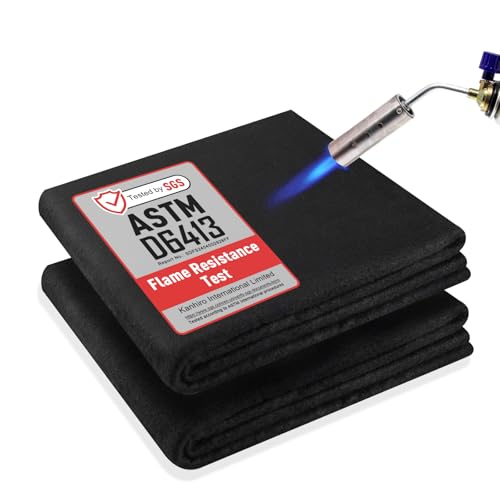 kanhiro Carbon Felt Welding Blanket Fireproof - 2 Packs 20" X 36" Heat Resistant Fabric 1800¡ÆF High Temp Insulation Pad, Flame Retardant Protective Mat for Soldering Welding Brazing Plumbing