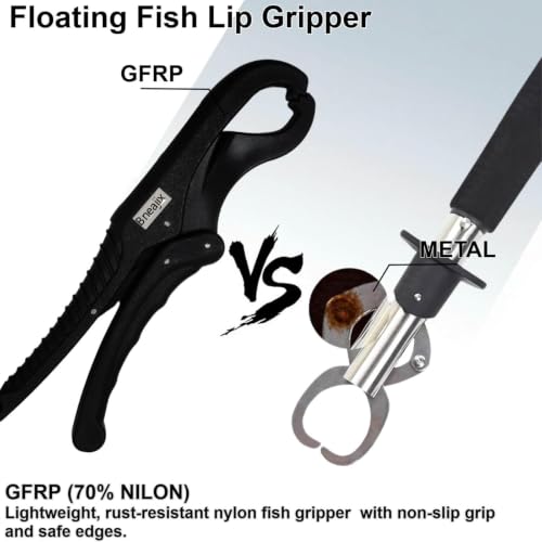 Floating Fishing Lip Gripper Tool with Lanyard - 9.5 Inch