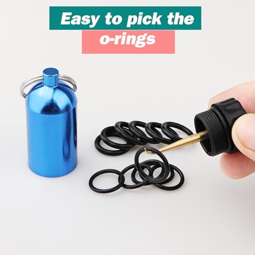 Blue Aluminum Mini Diving Tank Key Ring with O-Rings - Scuba Gear Accessory
