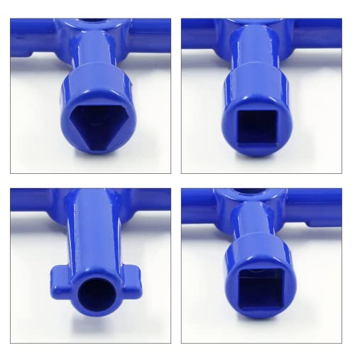 4-Way Multi-Functional Utility Key - 3Pcs, Blue