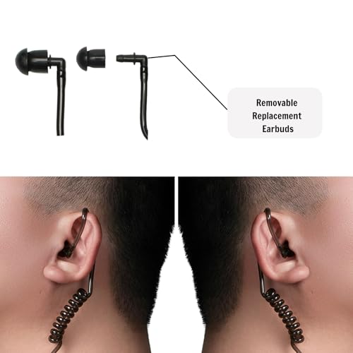 2-Pack Replacement Acoustic Tubes & Medium Earbuds for Two-Way Radios