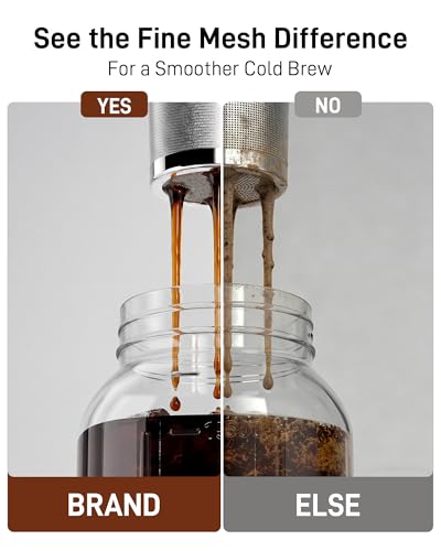 OneDream 64 oz Cold Brew Coffee Maker Mason Jar Pitcher with Stainless Steel Filter, Grey 1 Pack