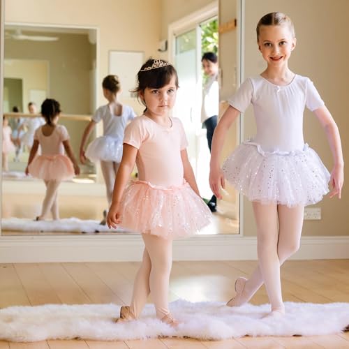 Toddler Ballet Tights for Girls - Soft & Stretchy, 2-4T (2 Pairs) - Ballet Pink