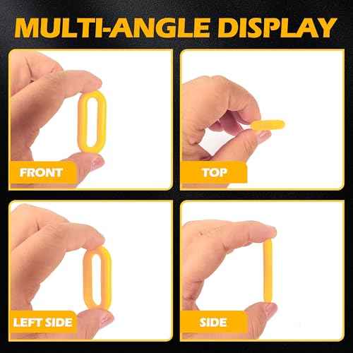 60 Feet Plastic Barrier Chain Yellow,1.5-Inch Link Diameter Safety Barrier Chain£¬Large Plastic Chain£¬6MM Plastic Barrier Chain£¬Plastic Chain Links
