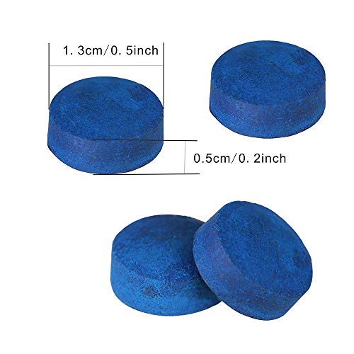 Blue Billiard Cue Tips - 50pcs, 11mm Hardness M, Leather