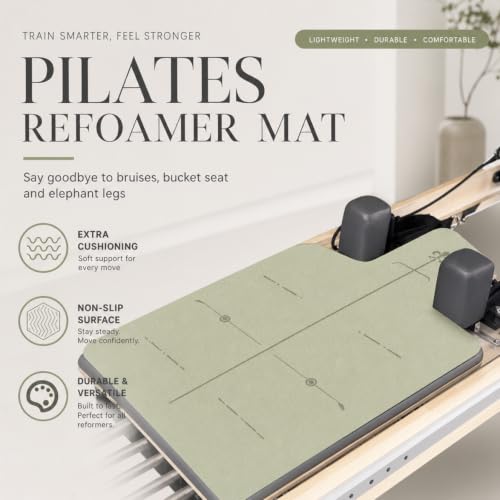 Pilates Reformer Mat Towel - Absorbent & Foldable - Sage Green