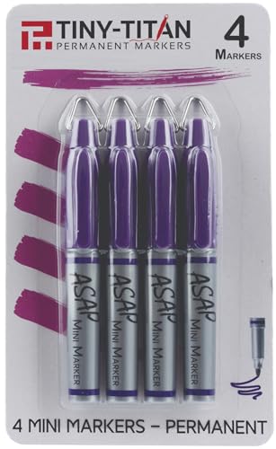 Tiny-Titan Mini Markers - Purple Ink - Fine Point - 4 Pens