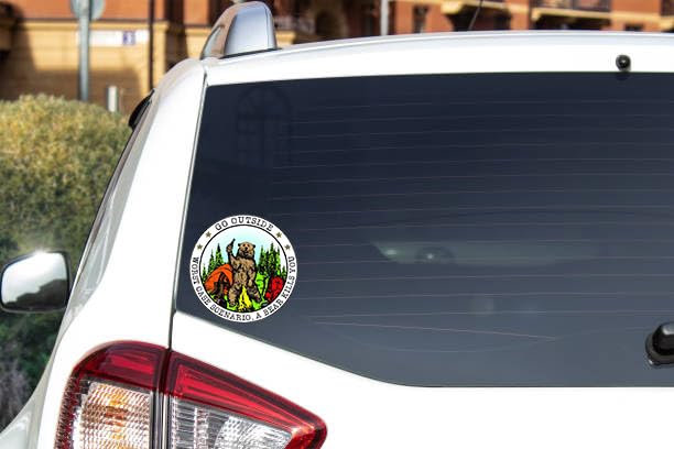 Go Outside Worst Case Scenario Bear Vinyl Sticker - 5-Inch Waterproof Decal