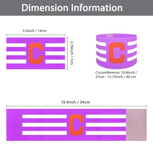 Adjustable Soccer Captain Armband - Unisex - Purple