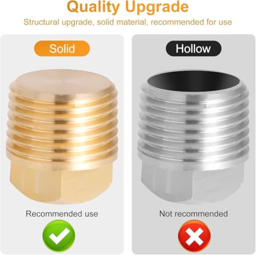 TOYMIS 2 Pack Boat Drain Plugs 1/2 Inch NPT Solid Brass Sealing Fittings