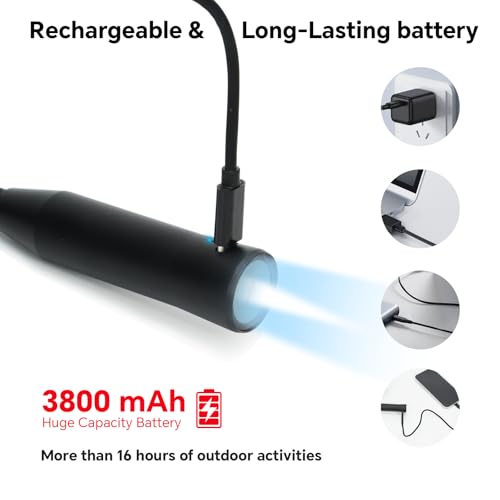 Rechargeable 300 Lumens Neck Light for Hands-Free Lighting-Perfect Light for Mechanics, Camping, Hunting, DIY Projects, Reading,Barbecuing