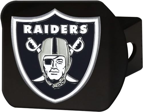 NFL Hitch Cover - Las Vegas Raiders Black Chrome Logo - 3.4"x4"