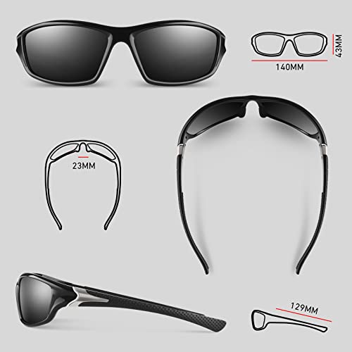Polarized Sports Sunglasses - Lightweight Black Frame/Smoke Lens