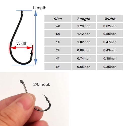 Black Octopus Beak Fishing Hooks - 100pcs, Size 6#