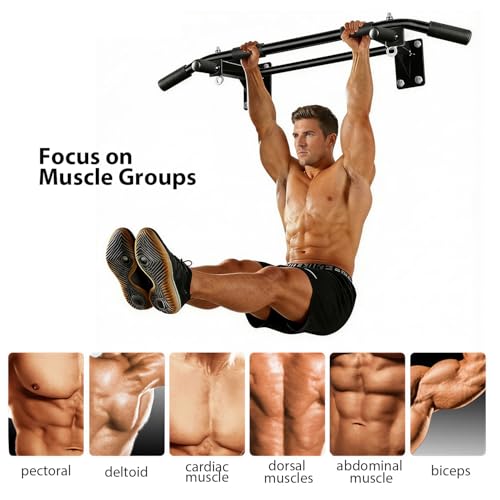 Wall Mounted Pull Up Bar - Multi-Grip Strength Training Equipment
