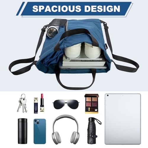 HOLYLUCK Petrol Blue Drawstring Gym Backpack with Wide Straps - Sports & Beach Bag