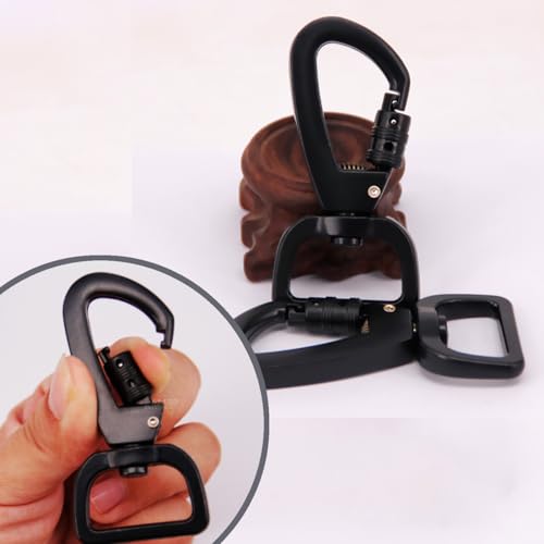 Locking Dog Leash Clips - 2PCS Matte Black Snap Hook Quick Release Buckles