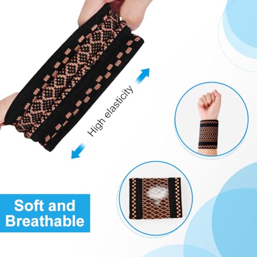 Wrist Brace 2 Pack - Elastic Wrist Support for Joint Pain, M