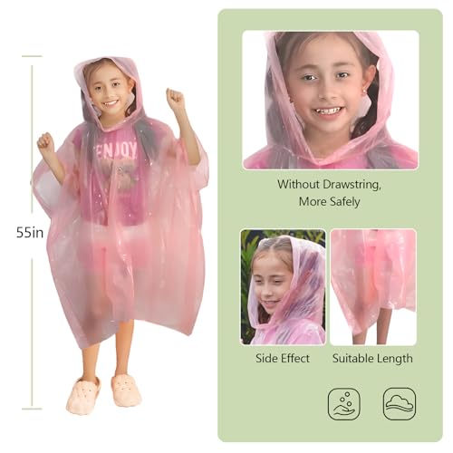 Emergency Disposable Rain Ponchos Family Pack - Clear Adult 4 Packs