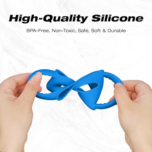 Silicone Tumbler Handles for Kids' Cups - Blue & Green - 2 Pcs