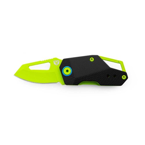 TRUE Berm Keychain Knife | EDC, Everyday Carry, Compact, Versatile, Flipper, Carabiner, Reversible Clip - Yellow/Black