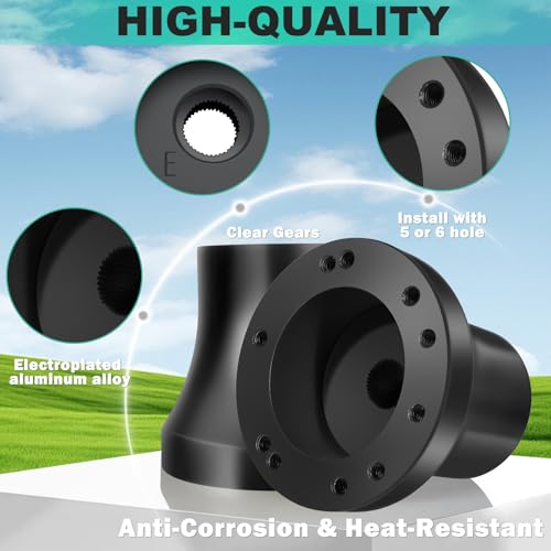 Golf Cart Steering Wheel Adapter for EZGO TXT & RXV – 5/6-Hole, Aluminum